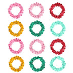 Pengxiaomei 12Pcs Satin Hair Scrunchies, Bright Colors Elastic Hair Bands Hair Accessories for Women Girls, Ideal Summer Wedding Gift