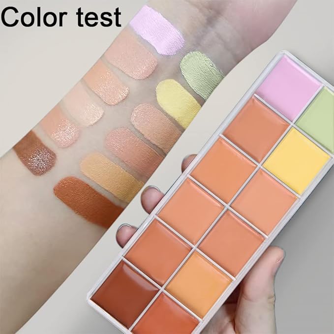 12 Color Correcting Concealer Palette With Concealer Brush, Correcting