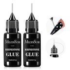 MelodySusie 2Pcs Nail Rhinestone Glue, 3D Gel Nail Art Design Strong Adhesive Nail Gem Glue for Nail Charms Gems Jewelry Decoration DIY Manicured at Home Cured Need Beauty Gifts for Women