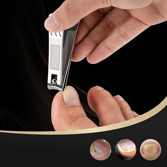 2 Pack Nail Clippers Set - Stainless Steel Fingernail & Toenail Clippers, Sharp Nail Trimmers for Men Women Adult