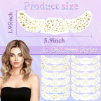 Glitter Freckles Face Tattoo for Women - 12 Unique Gold Sparkle Patches, Waterproof Temporary Freckle Stickers for Festival, Rave & Makeup Glow-up