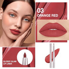 evpct Silky Lip Liner Pencil Retractable, Red Brown Smooth Lip Liner Creamy Velvet Lipliner Long-Lasting for Korean Makeup Contouring Matte Lip High Pigmented Rich Colors Crayon Lipstick Pen 03