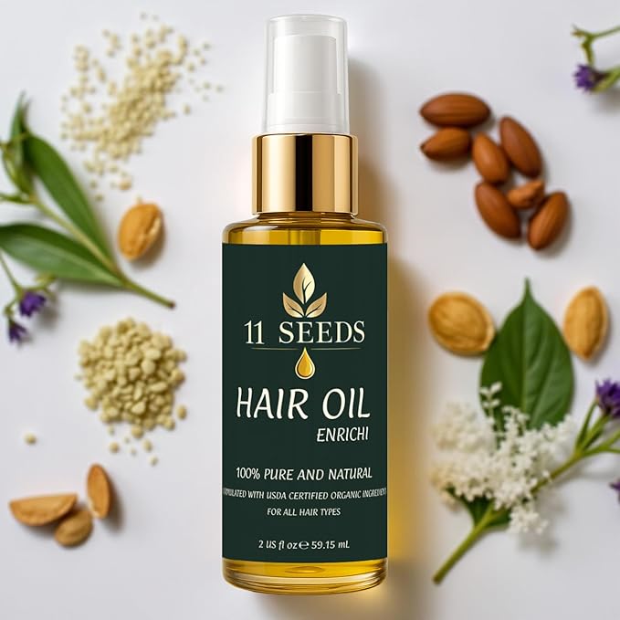 ENRICHI Hair Oil – Hair Heat Protectant for Frizz Control, Adds Shine, Helps Reduce Dryness and Appearance of Split Ends, Color Safe Formula, Natural Blend for All Hair Types - Silicone Free