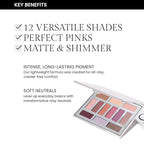 OFIR Shimmer 12-Shade Eyeshadow Palette | Buildable Pigment Adds Depth | Talc Free Eye Shadow Palette Makeup | Lightweight Powder Enhances Radiant Looks (Quiet Bloom)