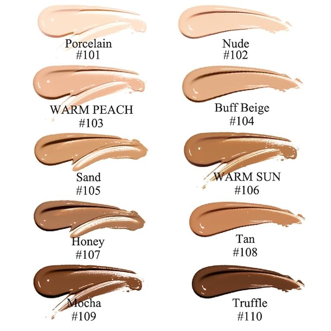2 Pack PHOERA Foundation 101- Porcelain and102- Nude, Foundation Makeup