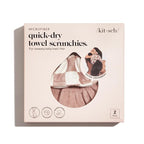 Kitsch Microfiber Hair Towel Scrunchie - Soft Large Scrunchies for Women - Scrunchies for Thick Hair - Highly Absorbent Towels | Ideal Gifts for Women - 2 pcs (Terracotta, Checkered)