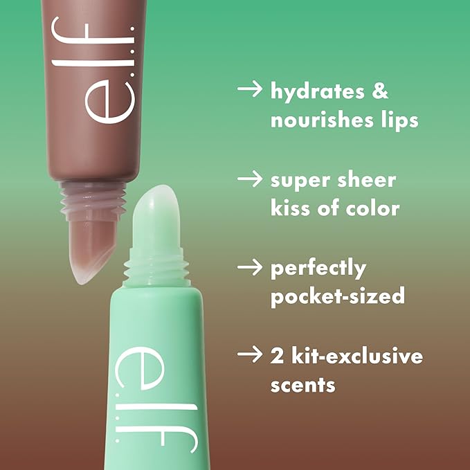 e.l.f. Squeeze Me More Lip Balm Duo, Moisturizing Balm For A Sheer Tint Of Color, Made With Hyaluronic Acid, Vegan & Cruelty-Free, Mint & Chocolate (Pack of 2)