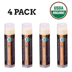 Earth's Daughter USDA Organic Lip Balm Stocking Stuffers 4-Pack Creamy Coconut Flavor - Beeswax, Coconut Oil, Vitamin E - Best Lip Repair Chapstick for Dry Cracked Lips