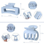 Medium Hair Clips for Women 8 Pcs Small Claw Clips for Thin and Thick Hair 2 Styles Hair Claw Clips Combination Rectangle Banana Jaw Hair Accessories for Women and Girls (Colorful)