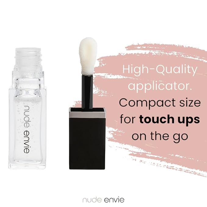 nude envie Lip Gloss - Certified Vegan Lipgloss Cruelty-Free and Paraben Free - Enriched with Vitamin E and Jojoba Oil (Illuminate)