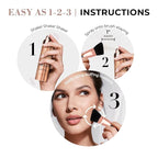 LUMINESS Face Time All In One Makeup Kit - Includes Face Palette, Airbrush Foundation, and Makeup Brush - Long-Wearing, Silky, Soft, Easy to Blend, 3-PC Make Up Set (05 - Medium Warm)