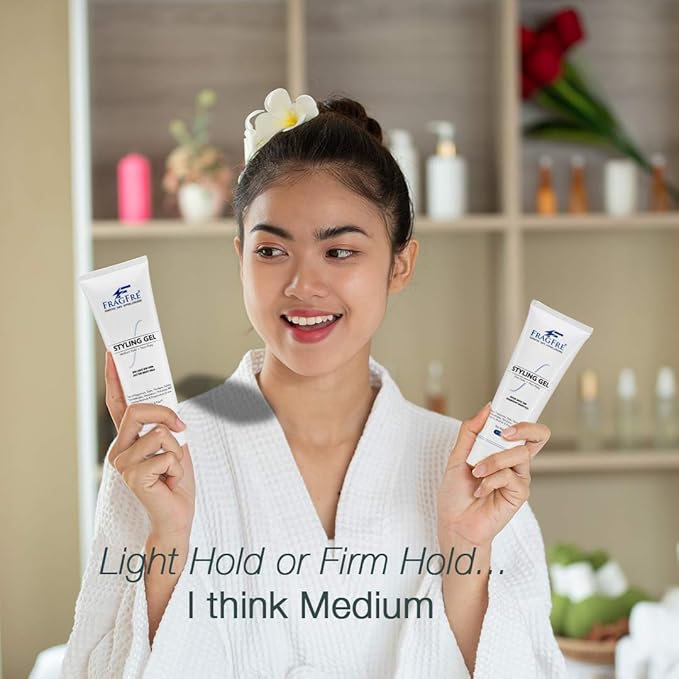 Hair Styling Gel 8 oz (3-Pack Gift Set) Medium Hold - Fragrance Free Hypoallergenic - Irritation Free Styling Gel for Sensitive Skin - for Men Women Children - Gluten Free Vegan Cruelty Free