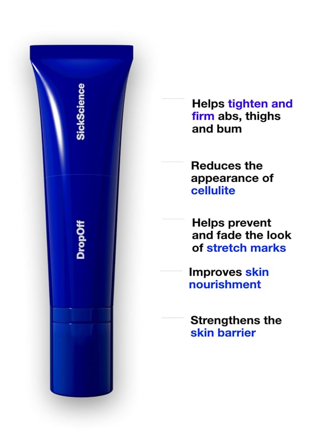 SickScience DropOff Advanced Exosome Body Firming & Sculpting Cream | Targets Stretch Marks, Cellulite, the Belly Area & Loose Skin, Including After Pregnancy, 100ml