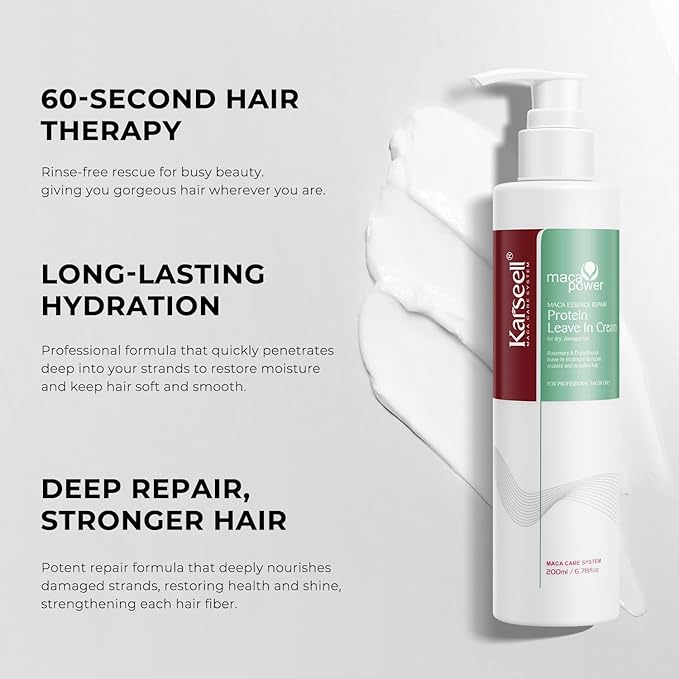 Karseell Repair Protein Cream Leave-In Conditioner Hair Treatment Organic Protein Cream for Dry Damaged Hair