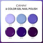 CANNI 6 Colors 9 ML Hema-Free Dark Purple Blue Gel Nail Polish Set, Blue Dark Purple Gel Polish Kit, Soak Off LED Nail Gel Manicure Kit DIY at Home Salon Gifts