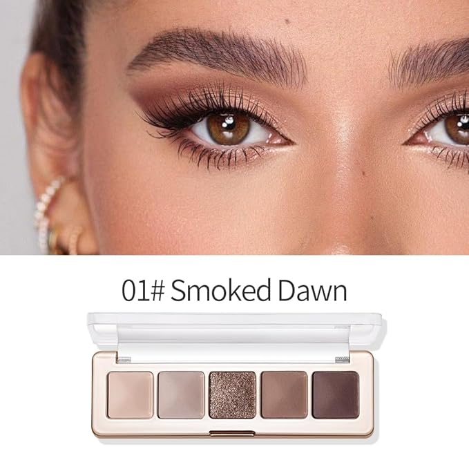 Neutral Nude Brown Eyeshadow Palette – Beige, Cool Taupe, Bronze Gold Shimmer, Cocoa Brown & Deep Espresso Matte, High Pigment Blendable Long-Lasting Eye Shadow for Daily Soft Glam & Mature Eyes