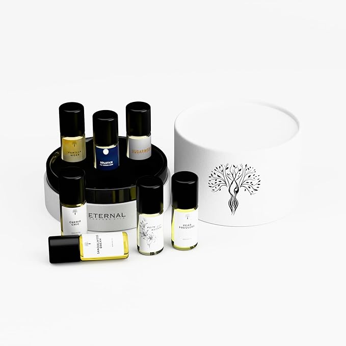 Eternal perfume Oils Roll on Travel Size perfumes for women Mini Mist Gift Set 7 Piece Collection perfume for men unisex Long Lasting perfumes set for womens 7 x 3 ml/0.17 FL Oz Gift Set for Women