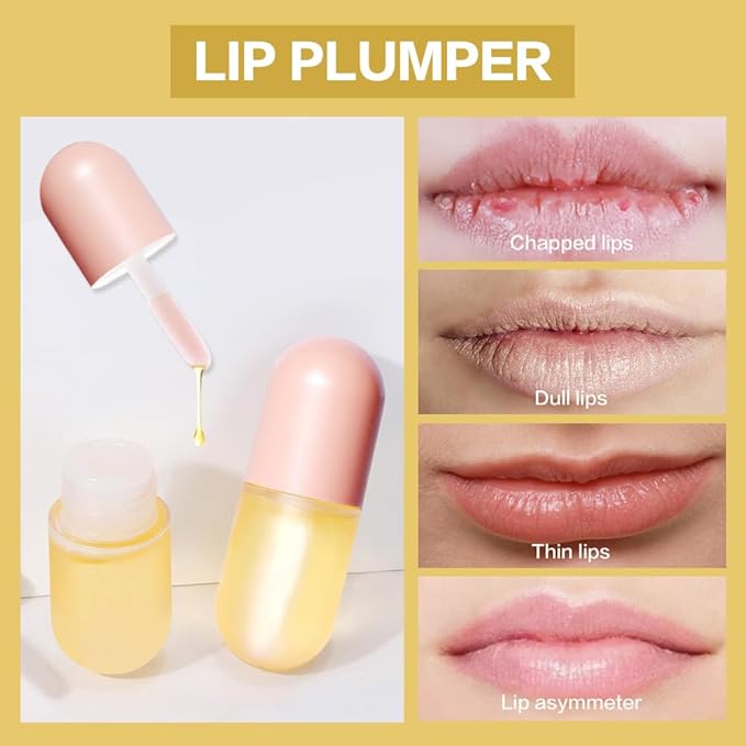 KISSIO Natural Lip Plumper,Lip Plumping Lip Gloss,Lips Plumper Gloss,Lip Plumper,Moisturizing& Reduce Fine Lines 5.5ml For Day Use