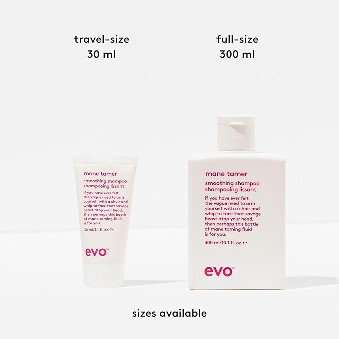 EVO Mane Tamer Smoothing Shampoo - Full Size Smoothing Shampoo To Gently Cleanse, Reduce Frizz & Control Unruly Hair - 10.1fl.oz