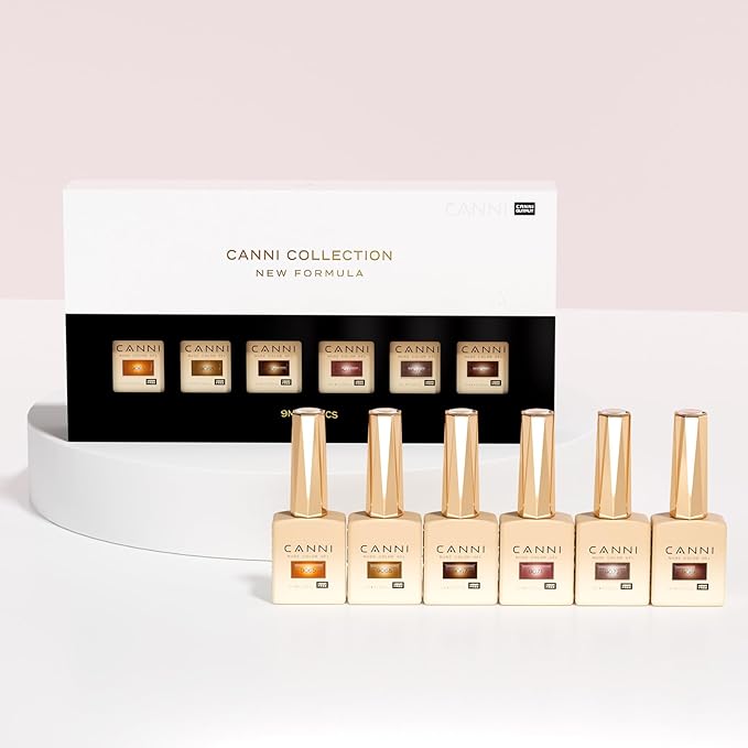 CANNI 6 Colors 9 Ml Jelly Brown Gel Nail Polish Set- Jelly Neutral Transparent Dark Red Orange Colors Sheer Kit, Soak Off LED Nail Gel Manicure DIY at Home Salon Gifts