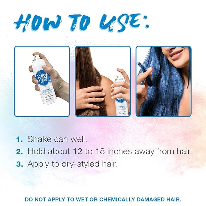 Punky Temporary Hair Color Spray – Bengal Blue, Instant Vivid Temporary Hair Dye for Women, Wash Out, Hair-Color Spray, 3.5 oz, 2 Pack