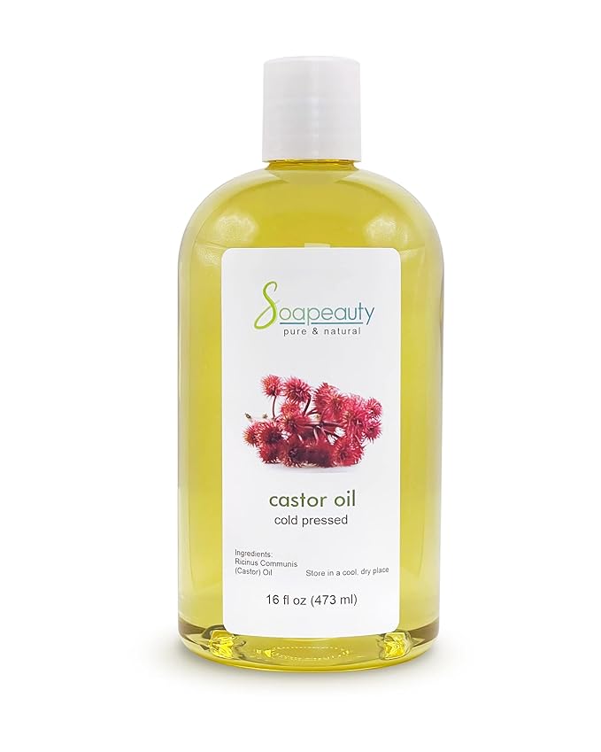 Soapeauty Cold Pressed Castor Oil |100% Pure Natural USP Grade Promotes Healthy Skin & Hair | Hexane Free | Thickens Eyebrows & Lengthens Eyelashes | 16 fl oz