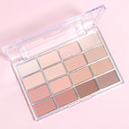 16Colors Light Purple Pink Brown Basics Matte Eyeshadow Palette,Eye Shadow Travel Makeup Palette all in one Long Lasting Waterproof Ultra-Blendable,Great for Travel Gift Kit
