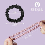 OLESILK Silk Hair Ties for Women: 100% Mulberry Skinny Silk Scrunchies, Soft Smooth No Damage No Crease for Thin Fine Curly Hair 3 Pack, Multi-3
