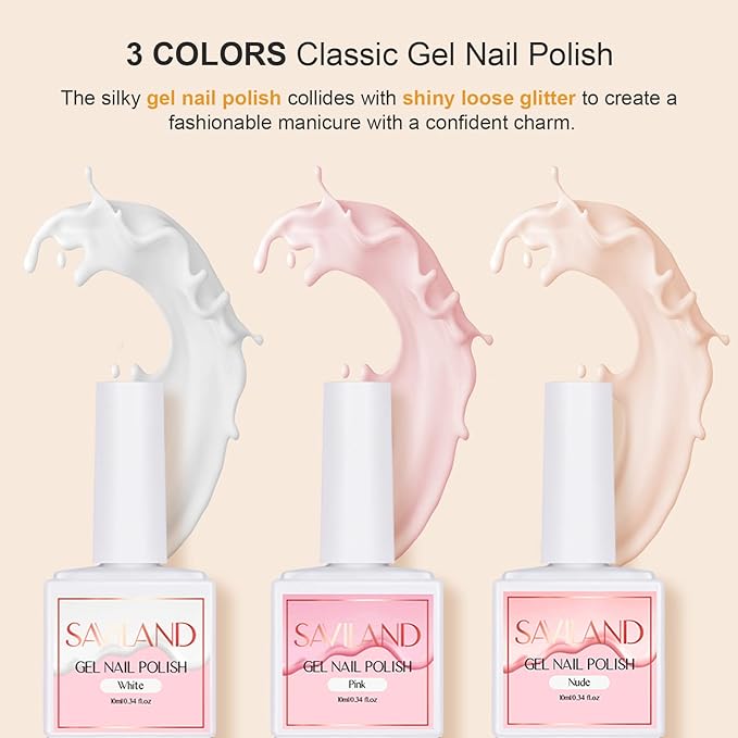 SAVILAND Acrylic Nail Kit with Drill: Nail Kit for Beginners with Everything Professional All-In-1 Acrylic set Gel Polish U V Light Full Tools DIY Salon Home Gift Set