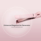 L'ANGE HAIR Le Duo Edge 360° Airflow Titanium Styler Blush | 2-in-1 Flat Iron Straightener & Curling Iron | 1” Wide Titanium Plates with Rounded Corners & Softly Beveled Edges (Blush)