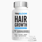 Tru Bloom Hair Growth Vitamins - 2 Month Supply. Clinically Proven to Grow Fuller, Thicker Hair. Drug-Free with Biotin, Collagen, Keratin, MSM, Zinc, D3 + Hair Superfoods