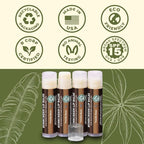 Earth's Daughter SPF Lip Balm 4-Pack - Lip Sunscreen, SPF 15, Organic Ingredients, Vanilla Flavor, Beeswax, Coconut Oil, Vitamin E - Hypoallergenic, Paraben Free, Gluten Free