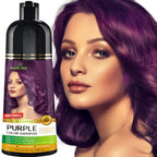 Herbishh Magic Hair Dye Shampoo – Colors Gray Hair in Minutes – Long Lasting – 500 Ml – 3-In-1 Ammonia-Free Color Treatment (Purple)
