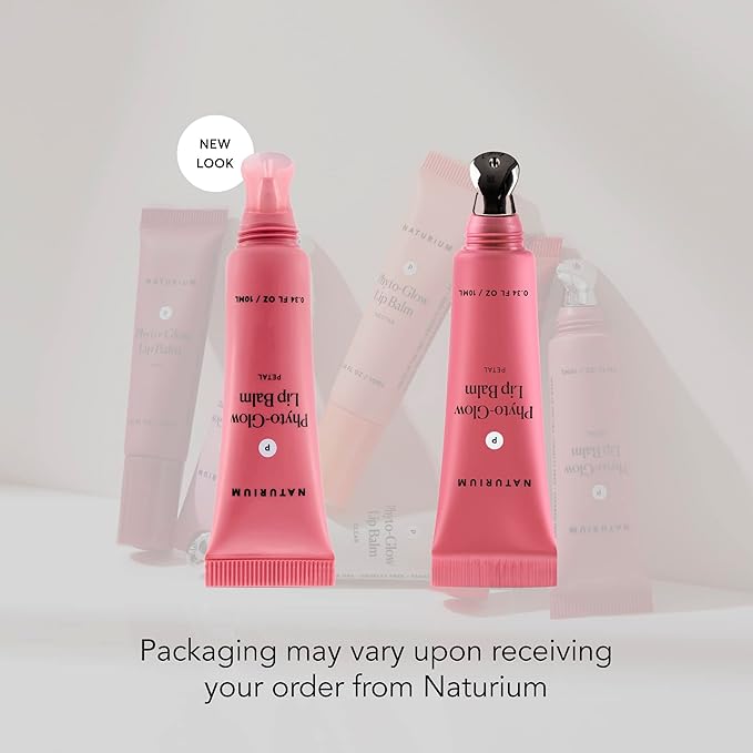 Naturium Phyto-Glow Lip Balm, Hydrating Lip Care with a Glossy Finish, 0.34 oz Petal