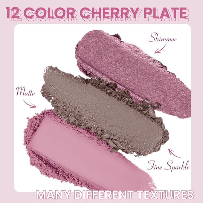 AMY'S DIARY 12Color Light Pink Purple Eyeshadow Palette, Long-Lasting, and Highly Pigmented. Elevate Your Eye Makeup– Unleash Your Unique Style (10#)