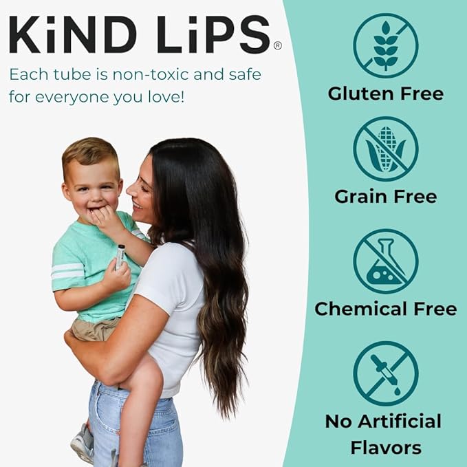Kind Lips Organic Vanilla Lemon Lip Balm 5-Pack – Refreshing & Comforting Lip Care for Dry, Chapped Lips • 100% Natural, Clean, Gluten-Free, Grain-Free • Made in USA • Family Value chap stick Set