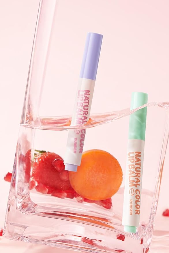 RUNBEN Kids Tinted Lip Balm, Juicy Pomegranate Lipstick, 24H Moisturizing, Safe & Non-toxic Lip Gloss for Kids & Teen, Christmas Makeup Gift for Girls, 2g