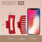 Red Hair Clips for Women - 8 Pack 4.3 Inch Large Hair Claw Clips for Women Thin Thick Curly Hair, Big Matte Banana Clips,Strong Hold jaw clips