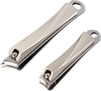 2 Pack Ingrown Nail Clippers - Sharp Slanted Angled Nail Trimmers for Adult, Stainless Steel Fingernail & Toenail Clippers for Thick Nails（Silver）