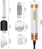 Hair Dryer Brush,Blow Dryer Brush with Attachments,110000 RPM Curly Twist 7 in One Air Style, Professional Ionic Hair Styling Tool, Left & Right Air Curler, Volumizer