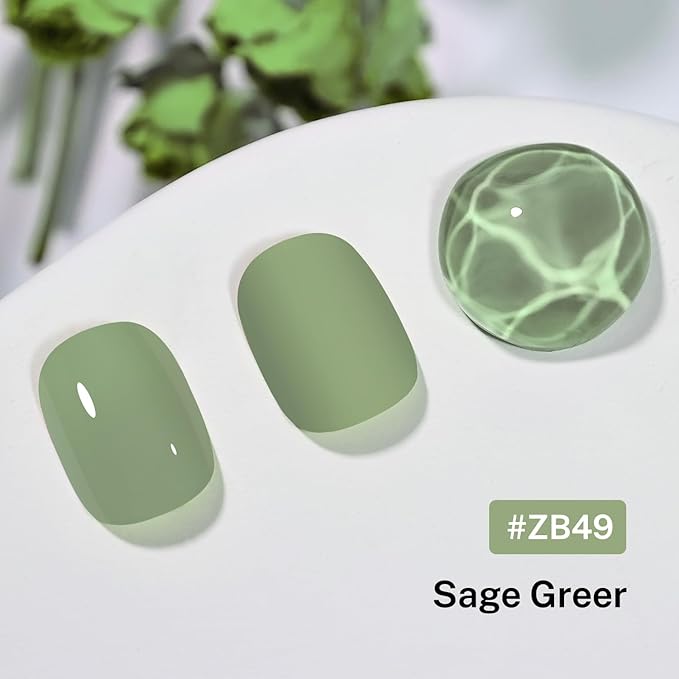 16.5ml Sage Green Nail Polish Large Volume Quick Drying Nail Polish, Fast Drying and Long Lasting Color Nail Art DIY Home Manicure Gift for Women