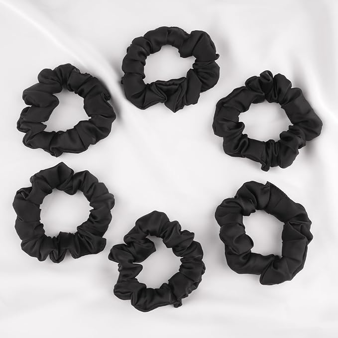6 Pcs Silk Satin Scrunchies for Hair Sleep Silk Hair Ties for Women Girls Hair Scrunchies for Ponytails Holders Smooth Hair Accessories Gentle on Hair