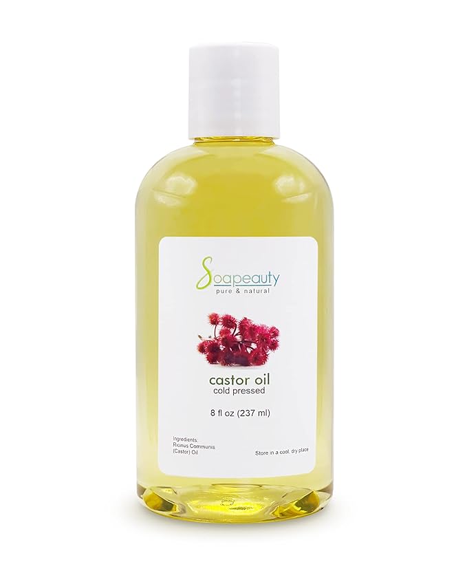Soapeauty Cold Pressed Castor Oil |100% Pure Natural Castor Oil Promotes Healthy Skin & Hair | Thickens Eyebrows & Lengthens Eyelashes | 8 fl oz