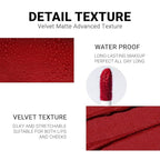 evpct 1Pcs Ruby Brick Red Matte Liquid Lipstick Lip Gloss Glossy Set for Black Women 24 Hour Silky Velvet Lipstick labiales matte larga duracion mate 24 horas originales 08#