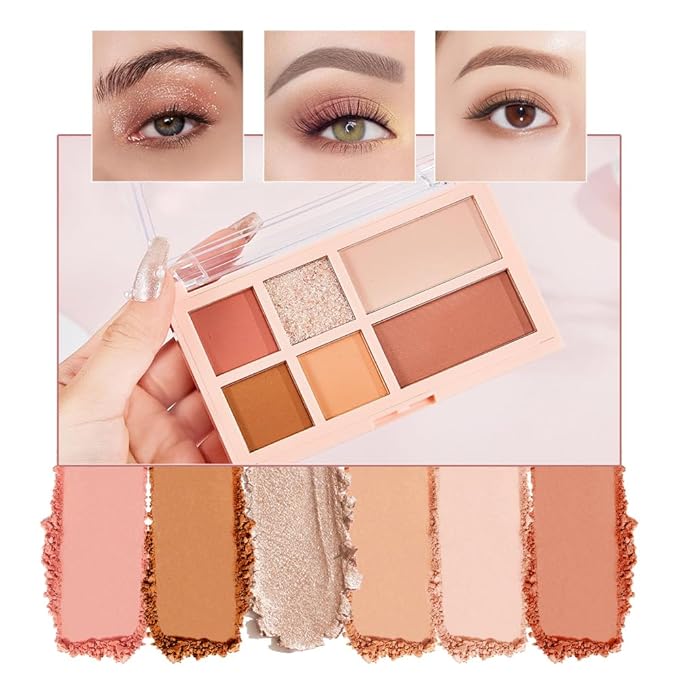 Eyeshadow Palette, Soft Matte & Romantic Shimmer, High Pigment, Smooth Texture, Easy to Blend, No Fallout, Can Be Used, Eyelids, and Nose for a More Radiant, Clear, and Flawless Finish-1#