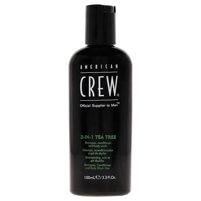 American Crew Shampoo, Conditioner & Body Wash for Men, 3-in-1, Tea Tree Scent, 3.3 Fl Oz