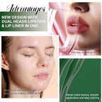 evpct 1Pcs Shimmer Green Matte Lip Liner & Liquid Lipstick Stain Makeup Set for Women, Green Lip Liner Stain Long Lasting Waterproof Smudge Proof, Cruelty Free Lip Stick Makeup 24 hours originales, 47