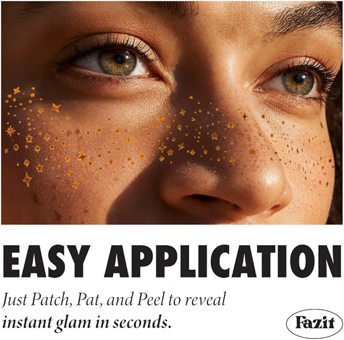 Fazit Makeup Patches - Orange Speckles - Glow Up Make-Up Patches - Cute Glitter Makeup Accessories for Women - Cosmetic Glitter for Face