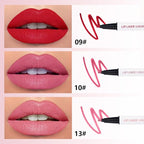 Kaely 3Pcs Ruby Red Dusty Pink Warm Pink Longwear Liquid Lip Liner Waterproof, 24 Hour Long Lasting Lip Liner Stain Marker Pen, 2-in-1 Matte Semi Permanent Lipliner & Lipstick, 09+10+13
