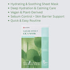 LEADERS Nature Effect Cica Mask – Hydrating & Soothing Face Mask with Cica & Tea Tree Extracts for Healthy Skin, Skin Calming & Moisturizing, Vegan & Plant-Derived, Sebum Control - 10 Sheets